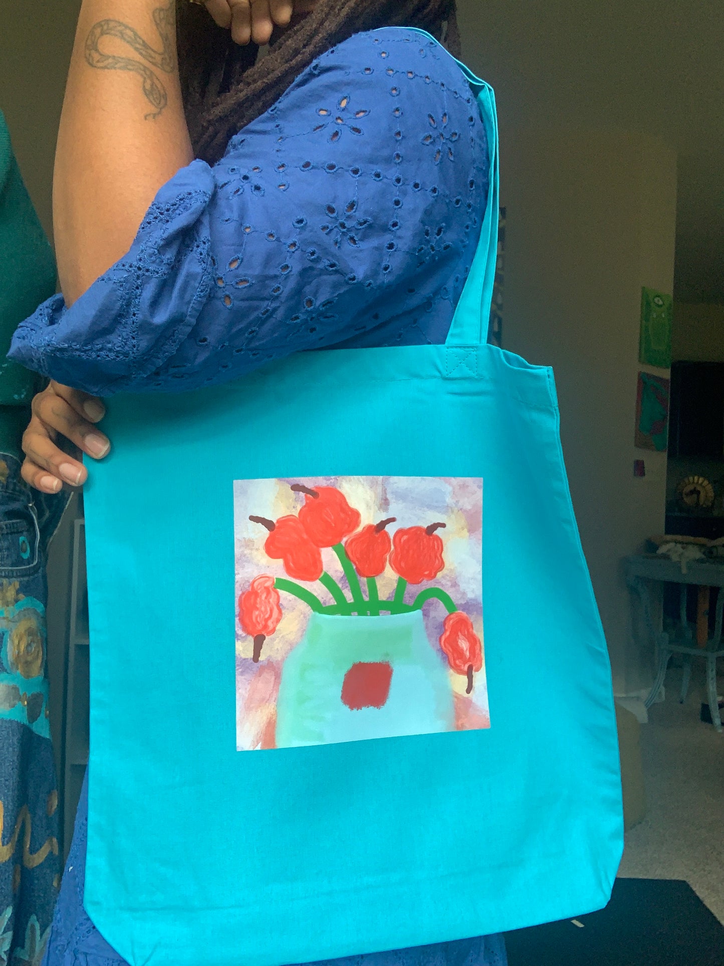 Flower Pot Large Tote Bag