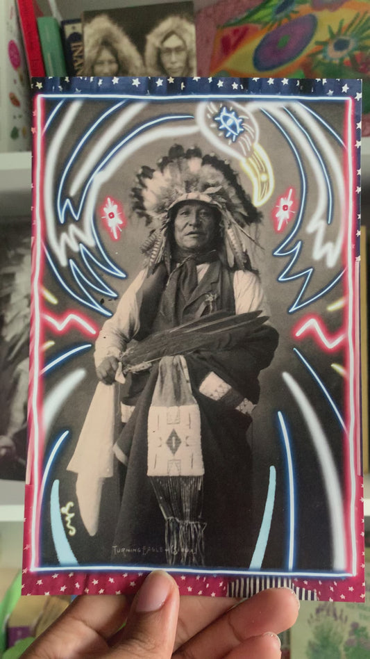 Turning Eagle - Lakota Chief - Native American Ancestor Collectable 5x7 Postcard